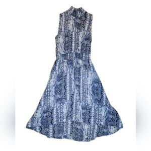 NWT Women's sz 12 long sleeveless, flowing blue Maxi dress by Nanette MSRP $140